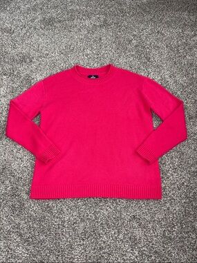 Lands' End Watermelon Pink 100% Cashmere Crew Neck Sweater